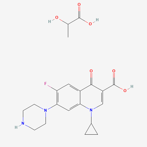 1-Cyclopropyl-6-fluoro-4-oxo-7-(piperazin-1-yl)-1,4-dihydroquinoline-3-carboxylic acid 2-hydroxypropanoic acid salt	97867-33-9