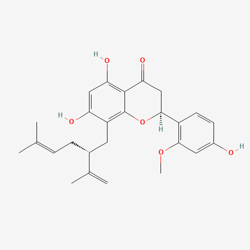 (S)-5,7-Dihydroxy-2-(4-hydroxy-2-methoxyphenyl)-8-((R)-5-methyl-2-(prop-1-en-2-yl)hex-4-en-1-yl)chroman-4-one 97938-31-3