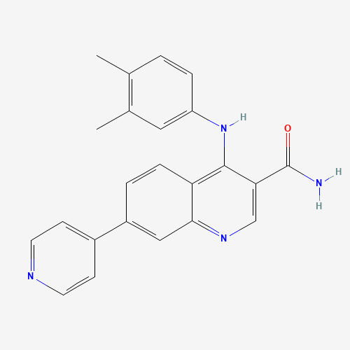 4-((3,4-Dimethylphenyl)amino)-7-(pyridin-4-yl)quinoline-3-carboxamide 959860-85-6